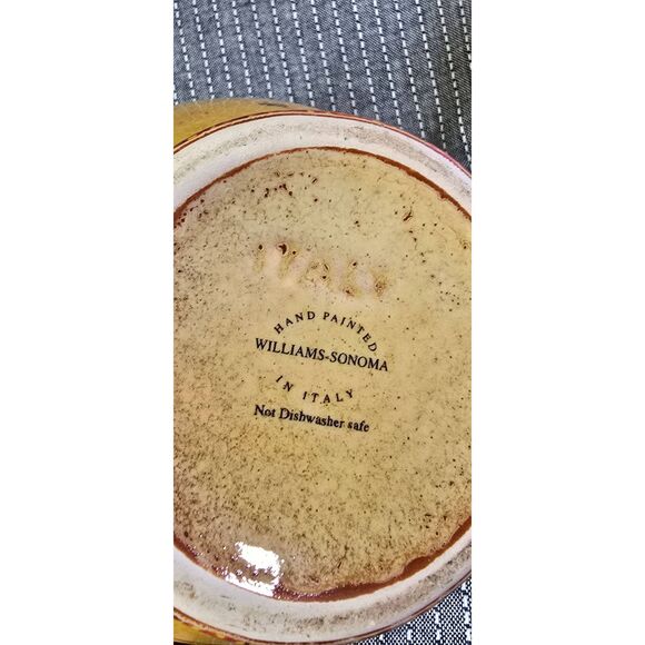 Williams-Sonoma 7" Olive Inspired HandPainted In Italy Multi Colored Jar W/ Lid - Picture 6 of 6